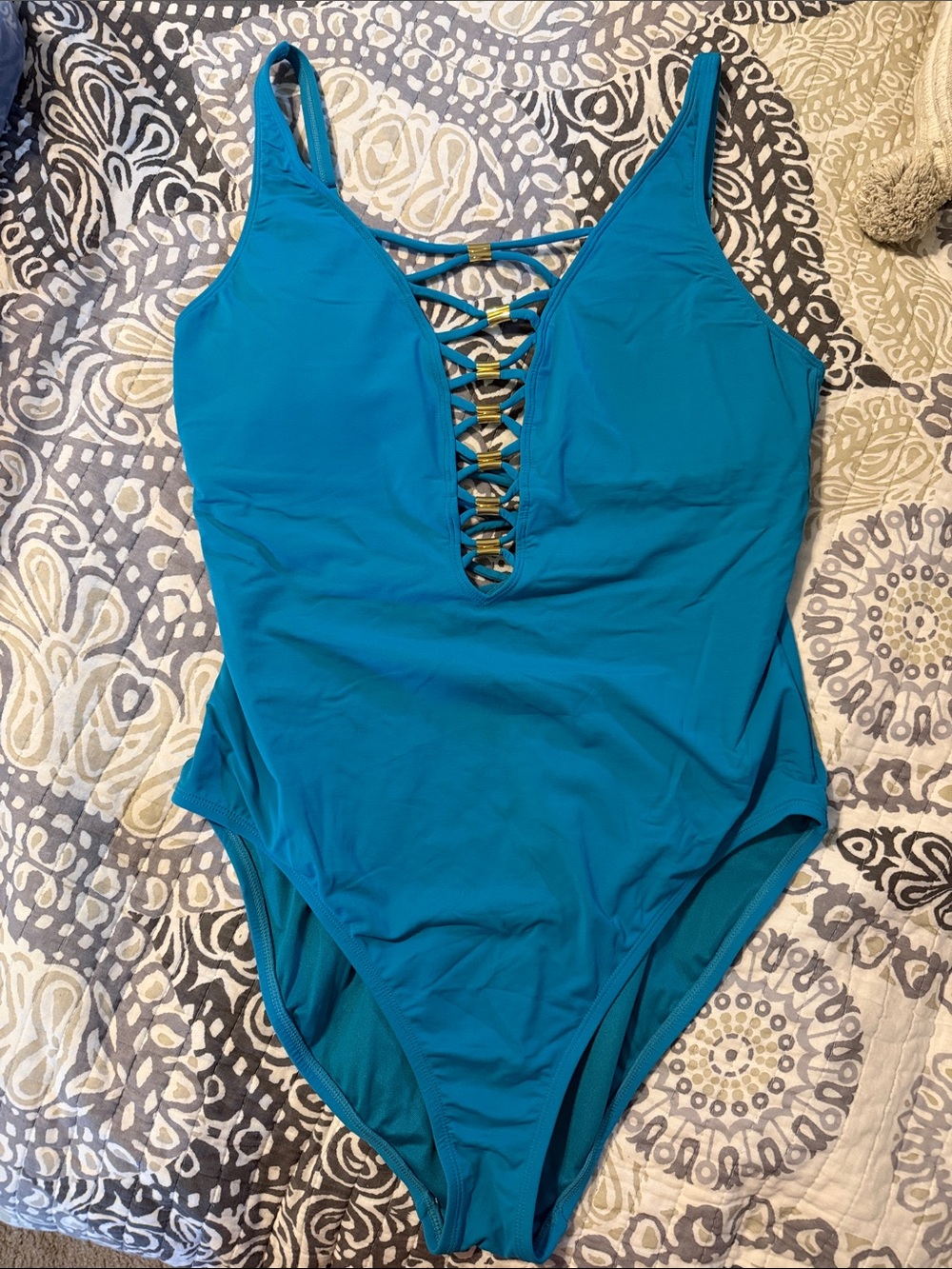 Bleu Rod Beattie Teal One-Piece Swimsuit Size 14